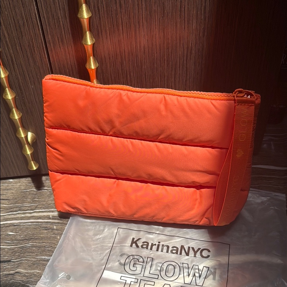 Karina NYC Orange Quilted Women's Bag NEW